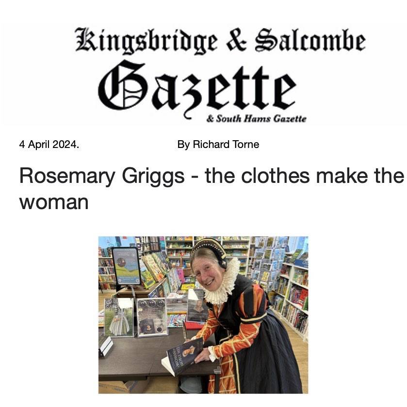 The Kingsbridge and Salcombe Gazette and South Hams Gazette  Rosemary Griggs - the clothes make the woman - 4 April 2024